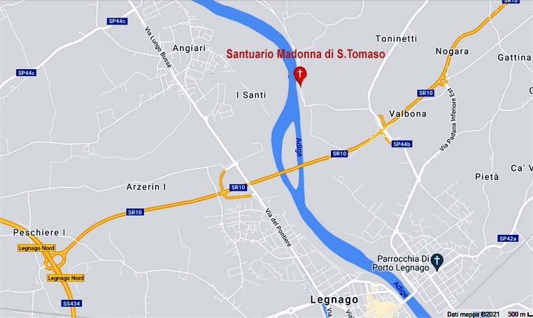 mappa per raggiungere il Santuario mappa